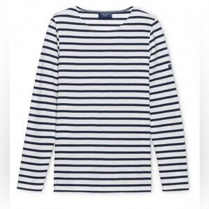 Saint James Classic Navy and White Striped Long Sleeve Tee